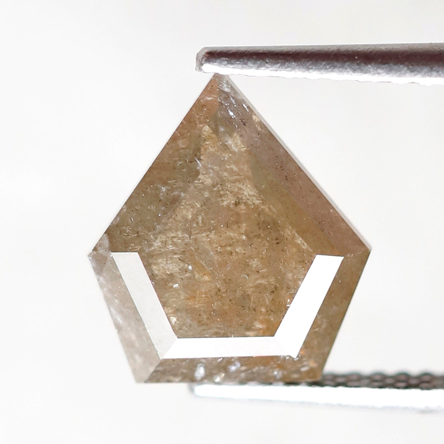 2.66 CT Geometric cut Salt and Pepper Diamond, Natural Yellowish Gray Conflict Free Earth Mined Diamond