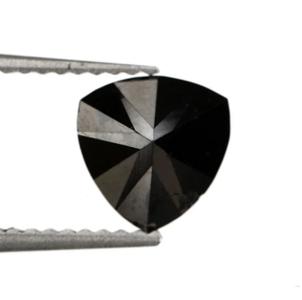 1.10 Carat Trillion Cut Black Diamond 7 x 7 mm Treated Black Diamond