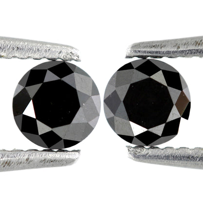 0.60 CT Beautiful Pair Of Brilliant Cut Black Pointed Glaring Faceted Natural Diamond Made For Making Stunning Bridal Unique Earrings