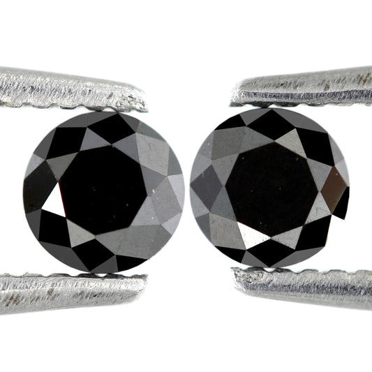 0.60 CT Beautiful Pair Of Brilliant Cut Black Pointed Glaring Faceted Natural Diamond Made For Making Stunning Bridal Unique Earrings