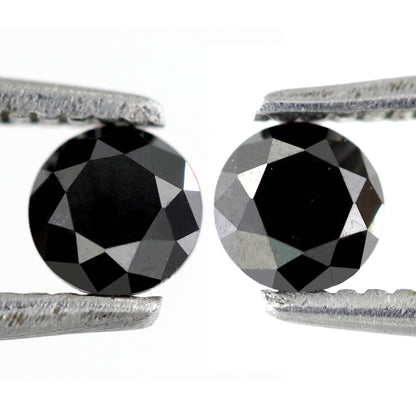 0.60 CT Beautiful Pair Of Brilliant Cut Black Pointed Glaring Faceted Natural Diamond Made For Making Stunning Bridal Unique Earrings
