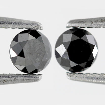 0.60 CT Beautiful Pair Of Brilliant Cut Black Pointed Glaring Faceted Natural Diamond Made For Making Stunning Bridal Unique Earrings