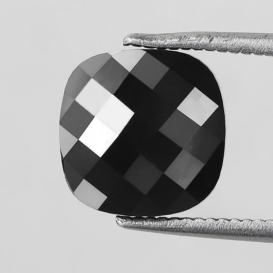 2.28 CT Cushion Cut Loose Black Diamond, Natural Treated 8.80 mm Diamond for Ring, Pendant and Earrings Jewelry