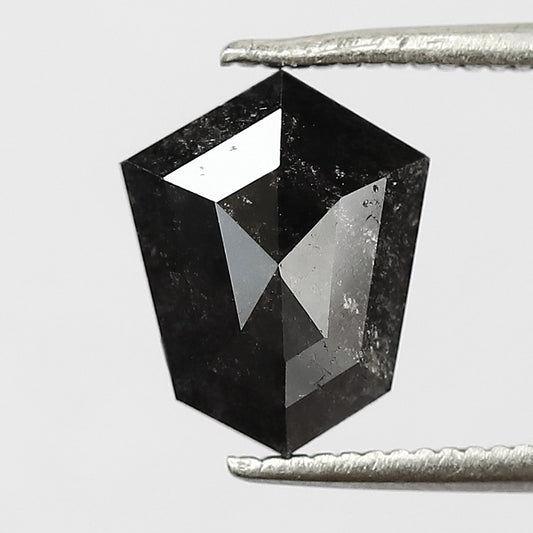 Shield Shape 2.01 Carat Salt & Pepper Diamond | Gray Black Natural Diamond | Conflict Free Loose Stone for Custom Jewelry
