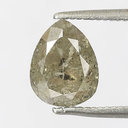 2.29 CT Translucent Pear Shape Loose Diamond, Natural Yellow Salt and Pepper Ethical Diamond For Wedding Ring