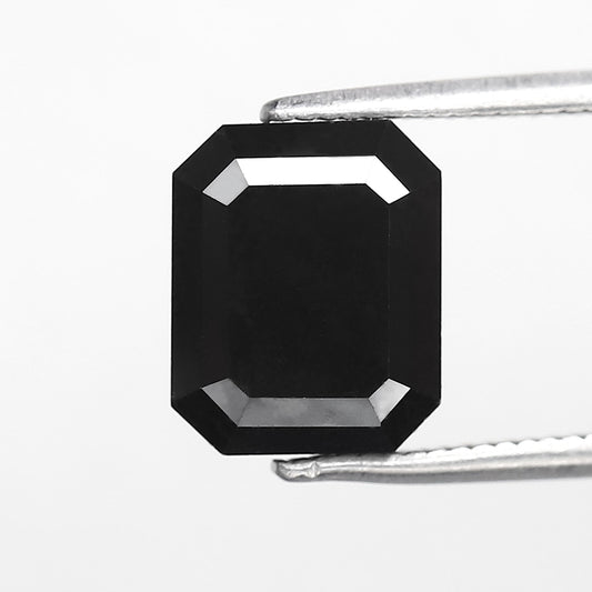 4.39 CT Large Emerald Cut Black Diamond, AAA Quality Natural Treated Loose Diamond for Anniversary Ring