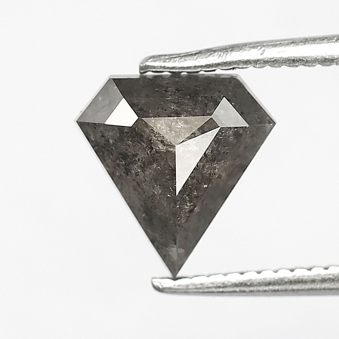 1.34 Ct Shield Cut Salt and Pepper Diamond, Natural Gray Black Loose Diamond 7.70 mm Ethical Diamond for Pendant Jewelry