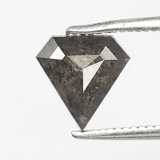 1.34 Ct Shield Cut Salt and Pepper Diamond, Natural Gray Black Loose Diamond 7.70 mm Ethical Diamond for Pendant Jewelry