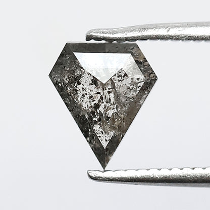0.70 CT Shield cut Salt and Pepper Diamond – Natural Gray Black Conflict Free Loose Diamond 7.30 x 6.20 mm