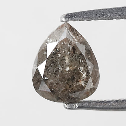 1.16 CT pear Shape Salt and Pepper Diamond 7 MM Brownish black grey Color Loose Natural Diamond For Wedding Ring