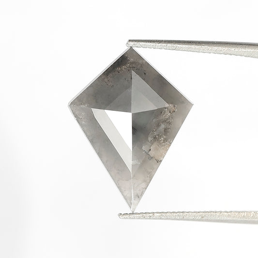 2.96 CT kite Shape Salt and Pepper Diamond 15.50 MM black grey Color Loose Natural Diamond For Wedding Ring