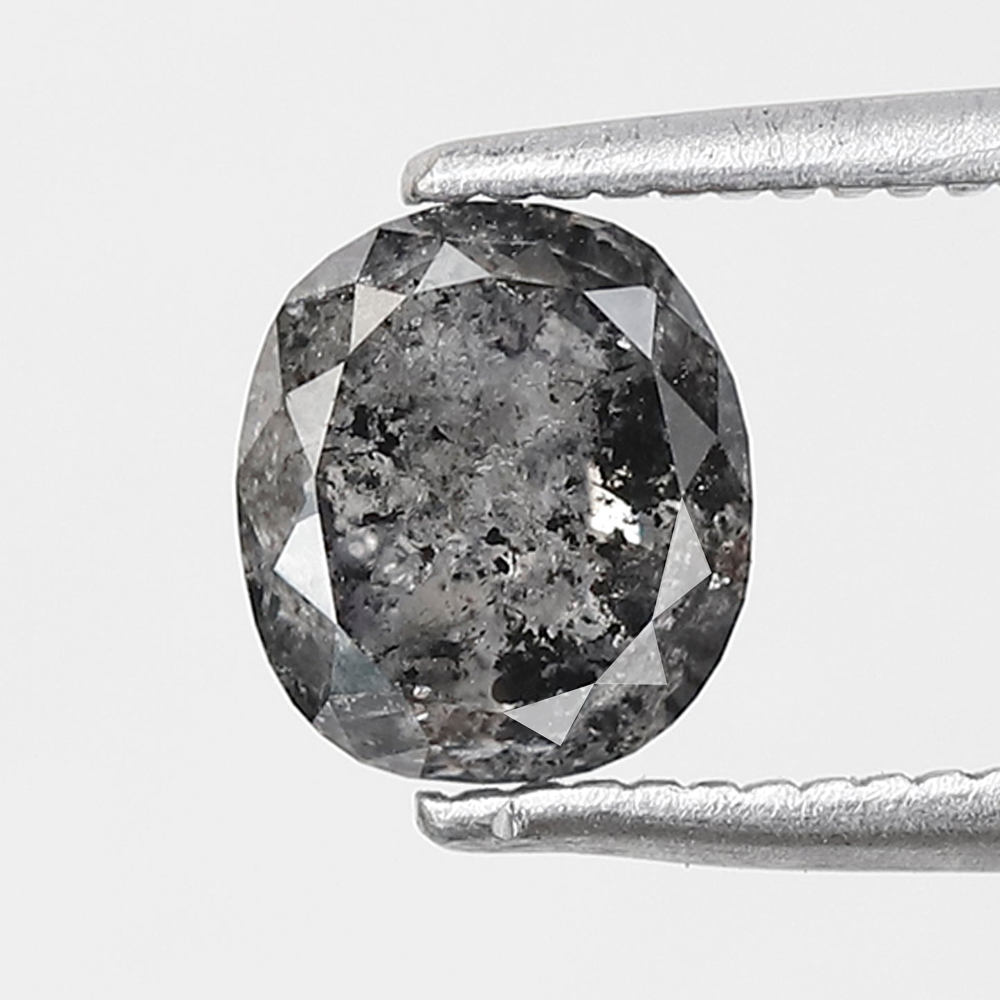 1.19 CT oval Shape Salt and Pepper Diamond 6.40 MM black grey Color Loose Natural Diamond For Wedding Ring