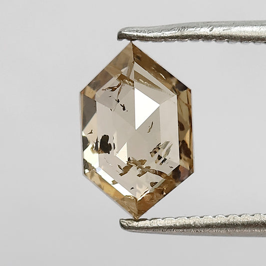 1.35 CT Elongated Hexagon Rose cut Diamond, Natural Champagne Loose Earth Mined Diamond For Making Pendant and Ring