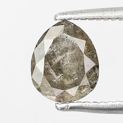 1.19 CT Pear shape Natural loose Grey Brownish color 6.90 MM salt and pepper Diamond