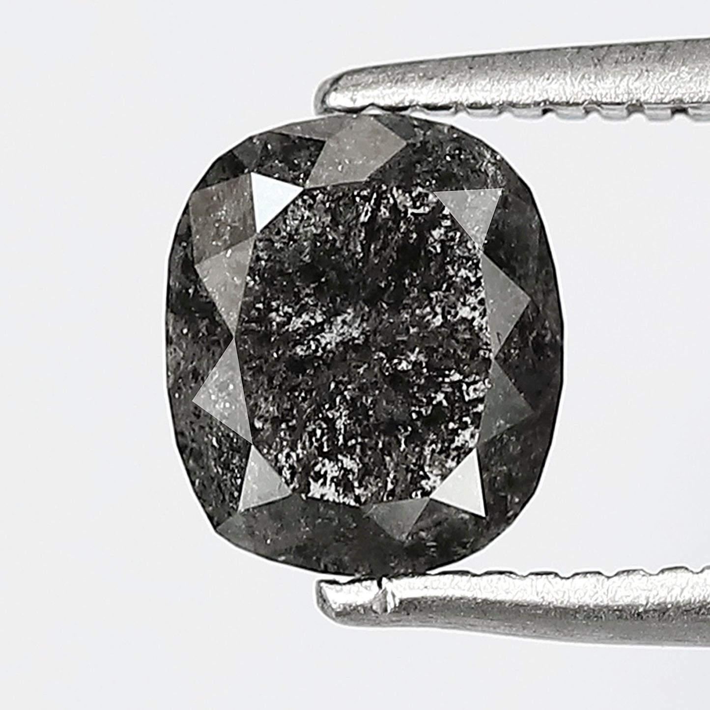 1.28 CT Natural Oval Salt and Pepper Diamond, Earth Mined Gray Black Diamond 6.70 x 5.70 mm Loose Stone for Custom Ring