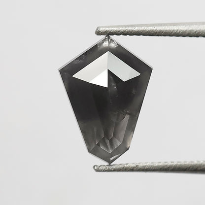 1.59 CT 9.80 MM Geometric Shape Black Grey Color Loose Natural Diamond For Birthday ring