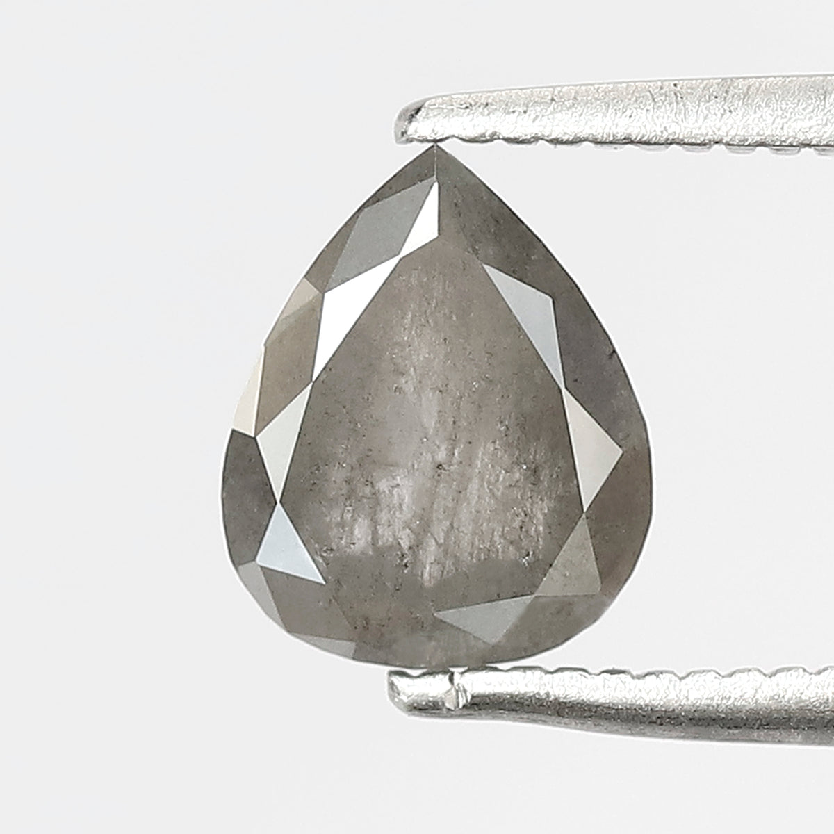 1.33 CT Pear Shape Salt and Pepper Diamond 7.60 MM Loose Natural Misty Grey Black Color Diamond for wedding ring