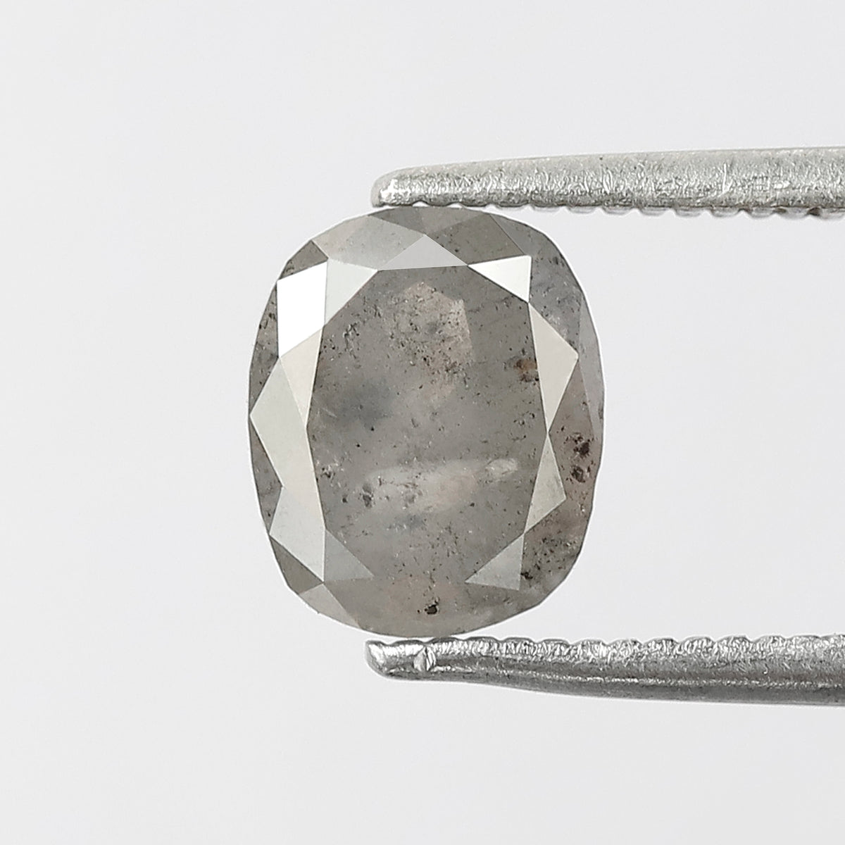 1.79 CT oval Shape Salt and Pepper Diamond 7.60 MM black grey Color Loose Natural Diamond For Wedding Ring