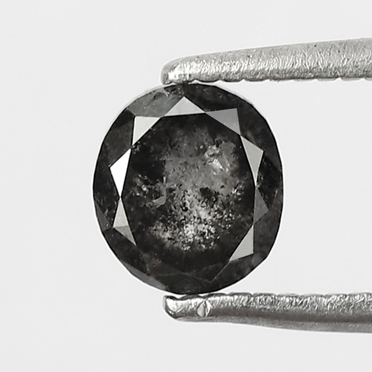 0.93 CT 5.50 MM Oval Shape Black Grey Color Loose Natural Salt and pepper Diamond for her gift