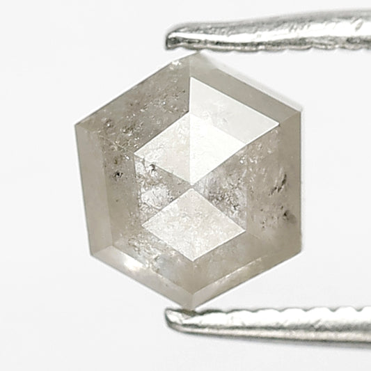 1.04 CT 6 MM Hexagon Beautiful Faceted Brilliant Cut Salt And Pepper Loose Natural Diamond For all Kind of Pendants