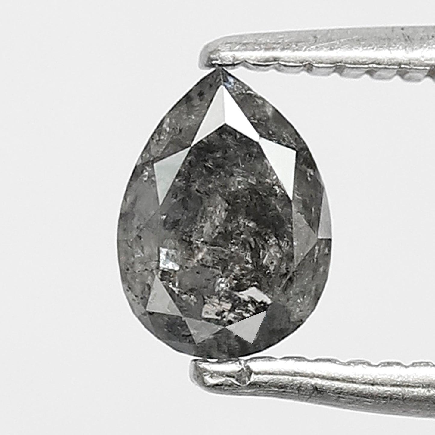 0.61 CT Pear shape natural loose diamond 5.80 mm gray-black color salt and pepper diamond for making jewelry