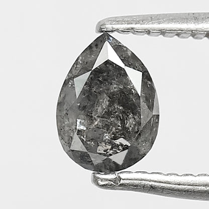 0.61 CT Pear shape natural loose diamond 5.80 mm gray-black color salt and pepper diamond for making jewelry