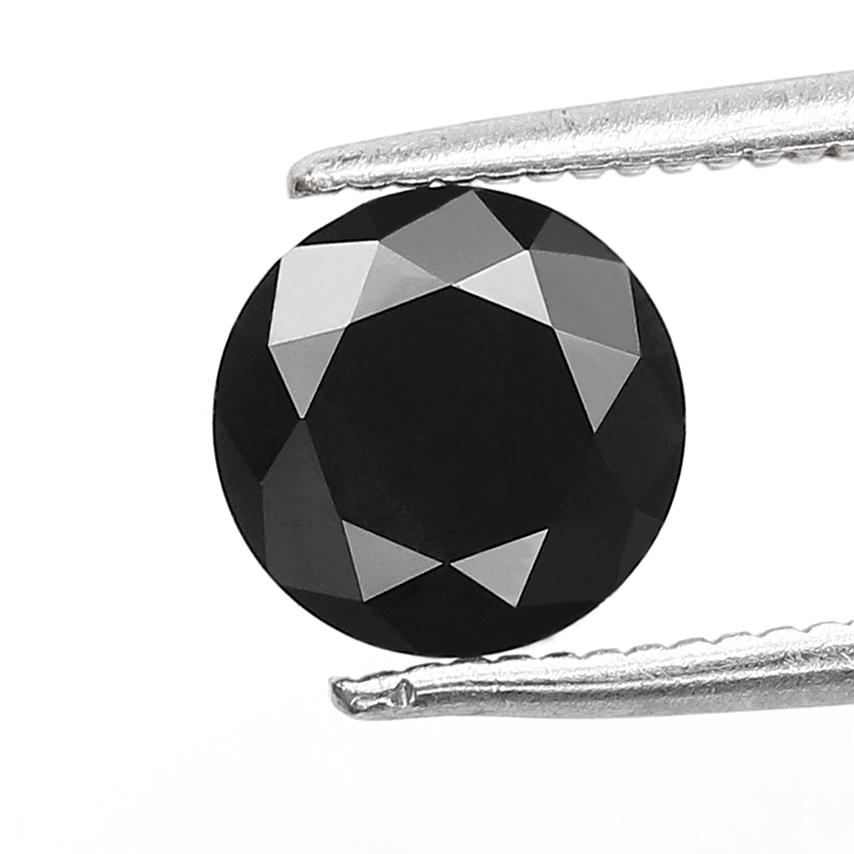 1.29 Ct Loose Black Diamond Round Brilliant Cut, 6.80 mm Natural Treated Diamond for Custom Ring Anniversary Gift