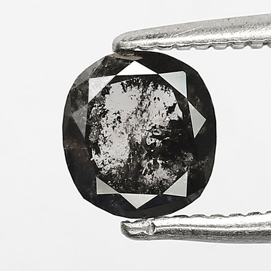 0.79 CT Oval cut Salt and Pepper Diamond, Natural Gray Black Loose Earth Mined Diamond For Bridal Ring
