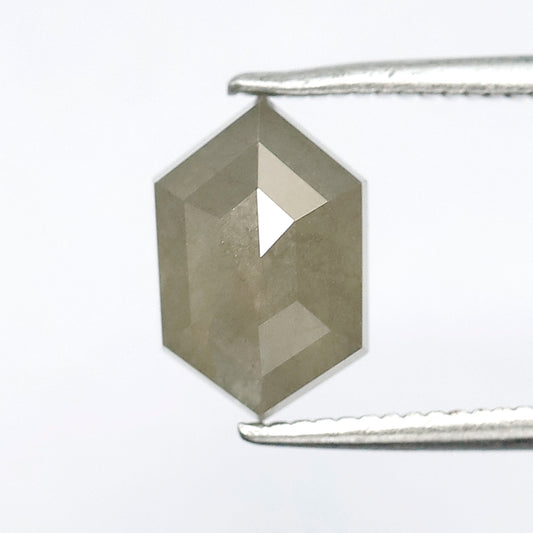 2.19 CT Hexagon cut Salt and Pepper Diamond, Natural Misty Green Loose Earth Mined Diamond For Wedding Band
