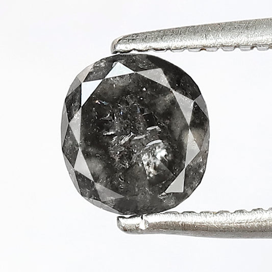 1.12 CT Oval shape salt and pepper diamond 6 MM gray-black color natural loose diamond for gifting ring