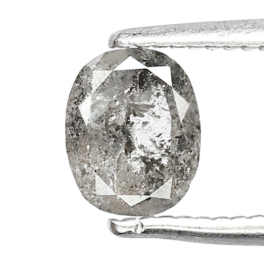 0.71 Carat Oval Natural Loose Diamond – Gray Black Salt and Pepper Ethical Diamond for Anniversary Ring Gift