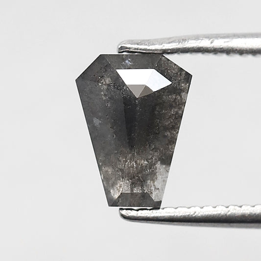 1.10 CT Coffin Shape Salt and Pepper Diamond 7.50 MM black grey Color Loose Natural Diamond For Wedding Ring