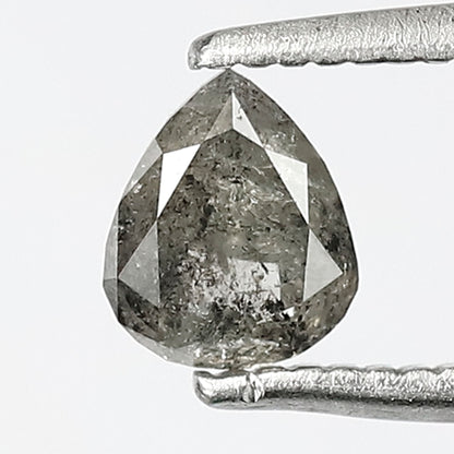 0.45 CT Natural Gray Black Diamond, Pear Cut Salt and Pepper Loose Diamond, 5.30 x 4.50 MM Ethical Earth Mined Diamond