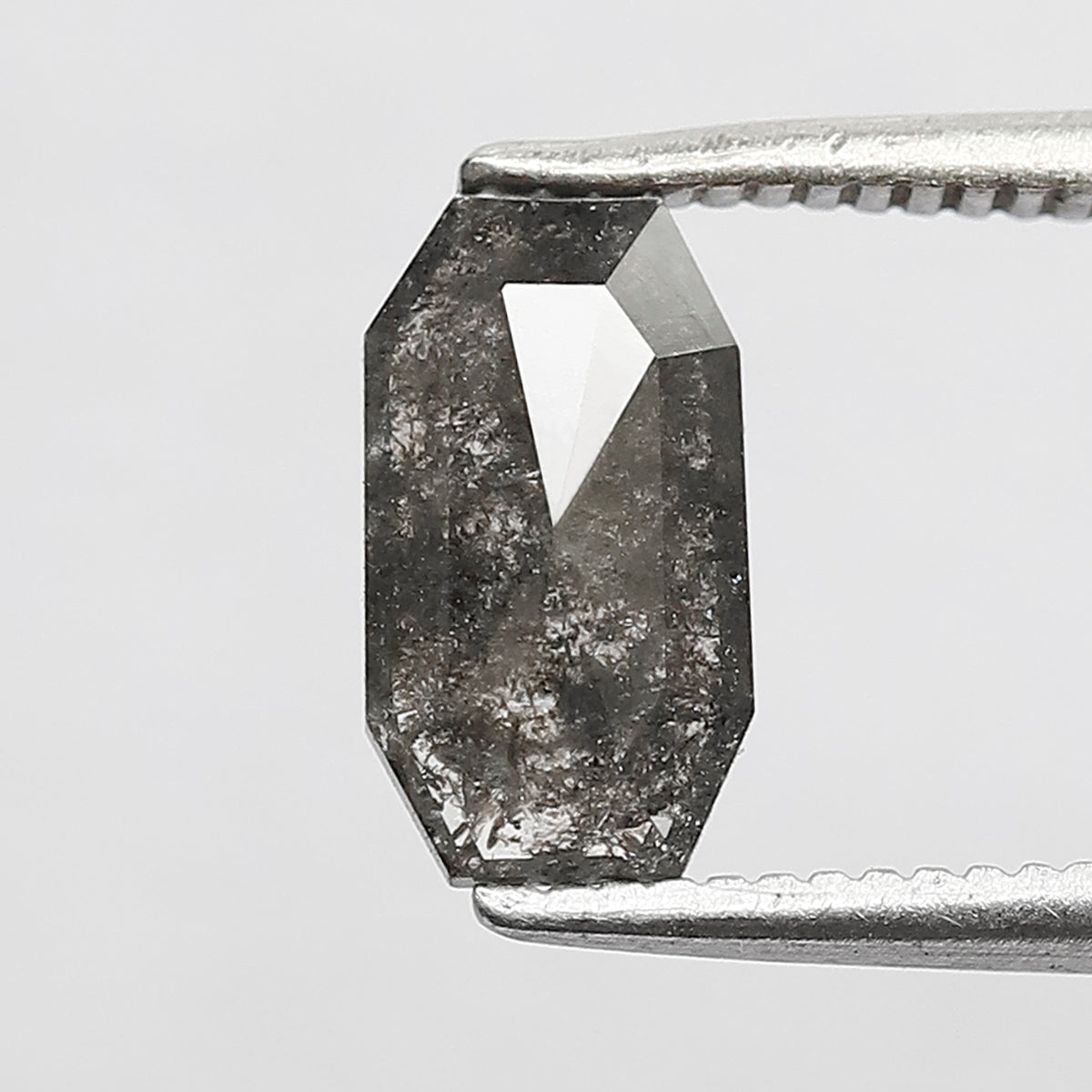 0.95 CT Geometric shape Salt and Pepper Diamond 8.50 MM  black grey Color Loose Natural Diamond For Wedding Ring