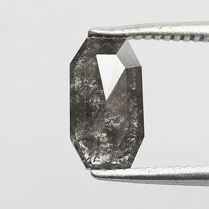 0.95 CT Geometric shape Salt and Pepper Diamond 8.50 MM  black grey Color Loose Natural Diamond For Wedding Ring