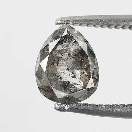 1.05 CT 7 MM pear Shape Black Grey Color Diamond Loose Natural Diamond for Ring