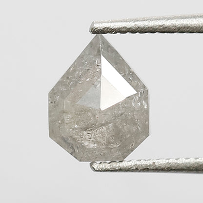 0.71 CT Modified Shield Shape Salt and Pepper Diamond 6.60 MM Loose Natural misty white Color Diamond