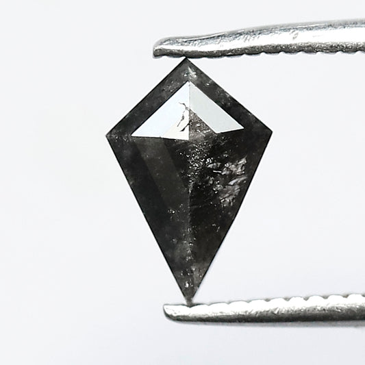 0.62 CT Kite Cut Salt and Pepper Diamond – Unique Gray Black Loose Diamond for Wedding Band & Kite Pendant
