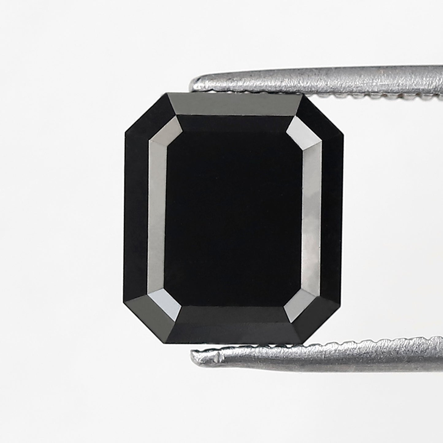 3.27 CT Natural Treated Black Diamond, Emerald Shape Loose Diamond for Engagement Jewelry