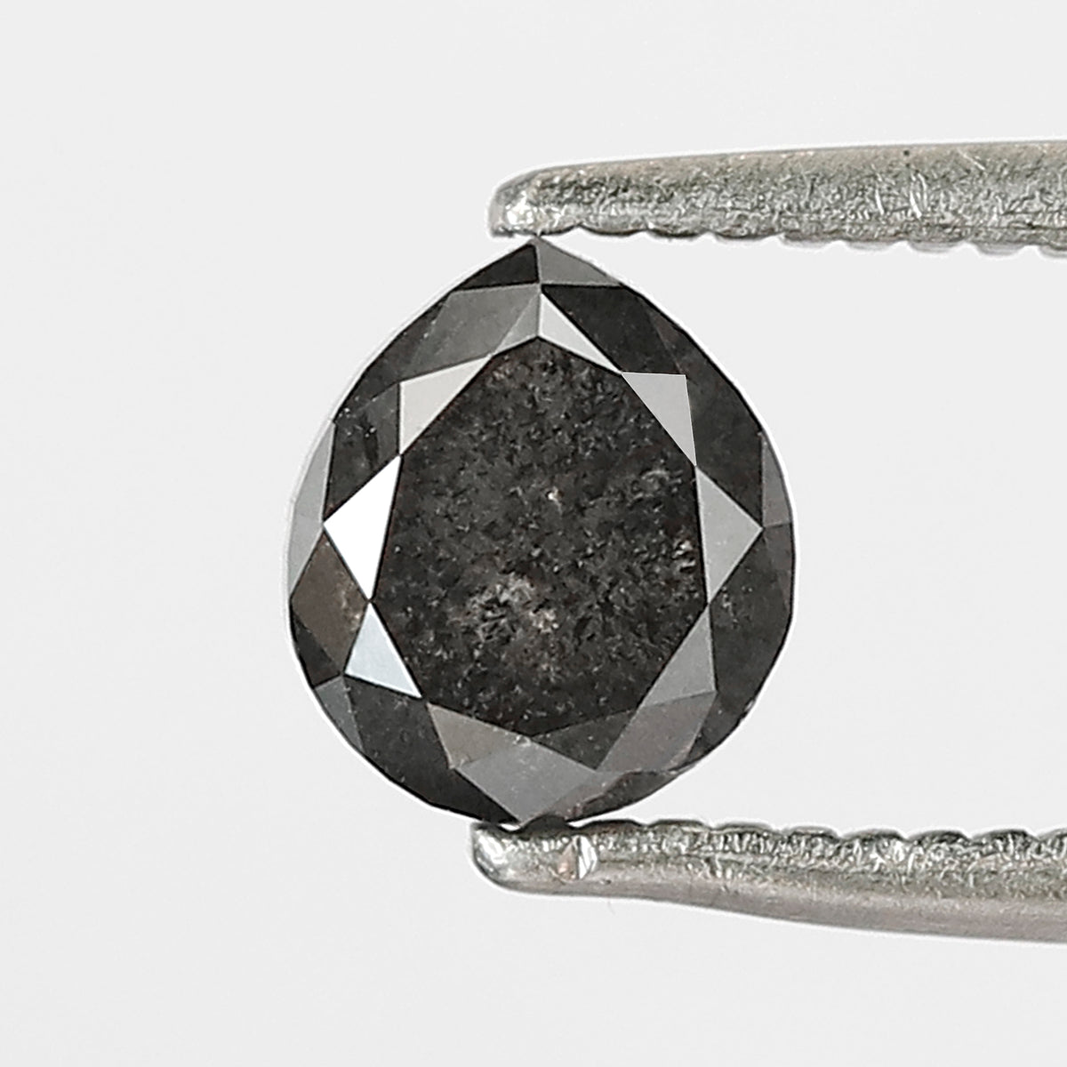 0.92 CT Pear Shape Salt and Pepper Diamond 5.70 MM black grey Color Loose Natural Diamond For Wedding Ring