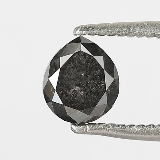 0.92 CT Pear Shape Salt and Pepper Diamond 5.70 MM black grey Color Loose Natural Diamond For Wedding Ring