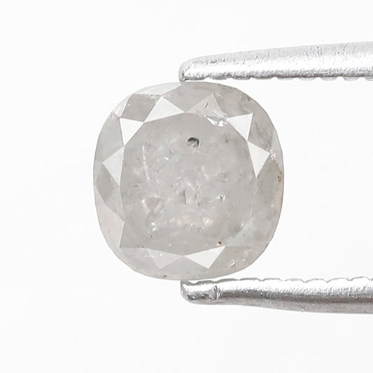 0.90 CT cushion Shape Salt and Pepper Diamond 5.70 MM Misty White Color Loose Natural Diamond For Wedding Ring