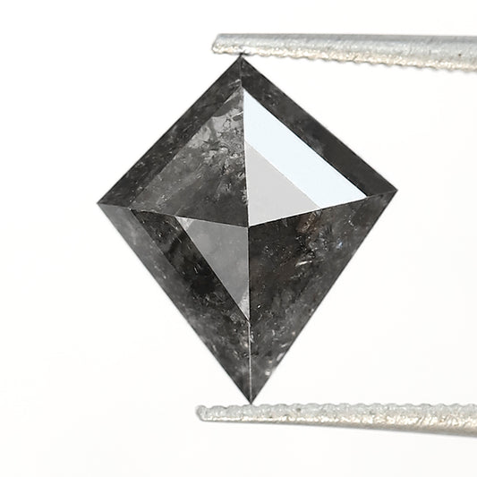 2.40 CT Kite Shape Salt and Pepper Diamond 11 MM Loose Natural Grey Black Color Diamond