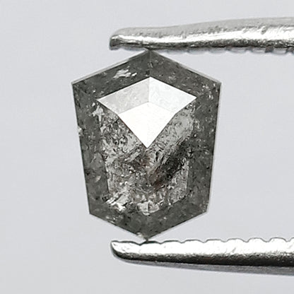Natural Gray Black Shield Cut Diamond 0.60 CT, Salt and Pepper Loose Diamond, Ethical Earth Mined Diamond for Custom Jewelry