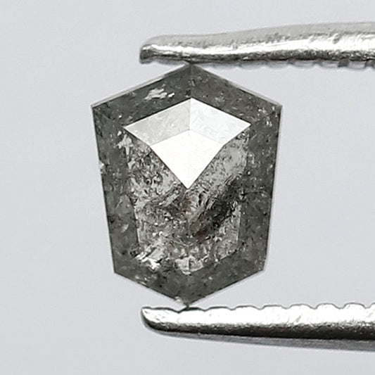 Natural Gray Black Shield Cut Diamond 0.60 CT, Salt and Pepper Loose Diamond, Ethical Earth Mined Diamond for Custom Jewelry