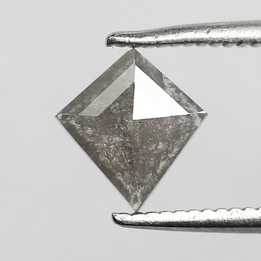 Kite Shape Salt and Pepper Diamond 0.59 CT, Natural Gray Black Loose Ethical Diamond for Custom Pendant Jewelry