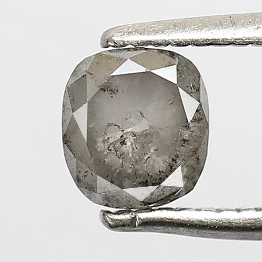 0.76 CT Oval Salt and Pepper Diamond | Misty Gray Black Natural Diamond | 5.00 x 4.60 mm Loose Earth Mined Diamond