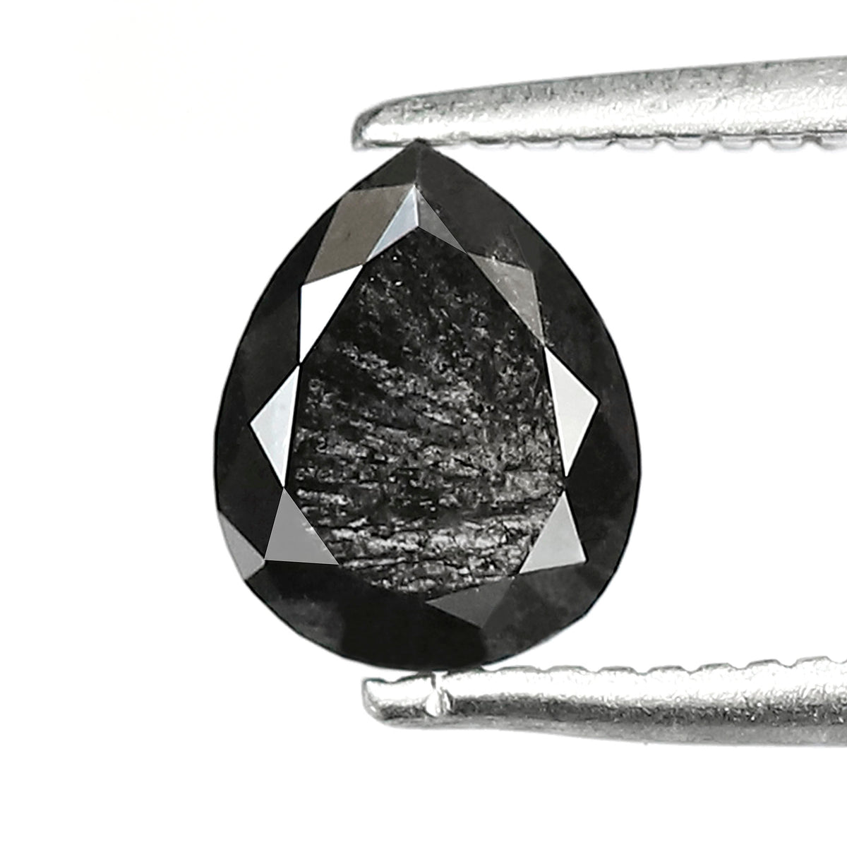 Pear Shape Salt and Pepper Diamond 0.98 Carat – Gray Black Ethical Loose Diamond for Unique Engagement Ring