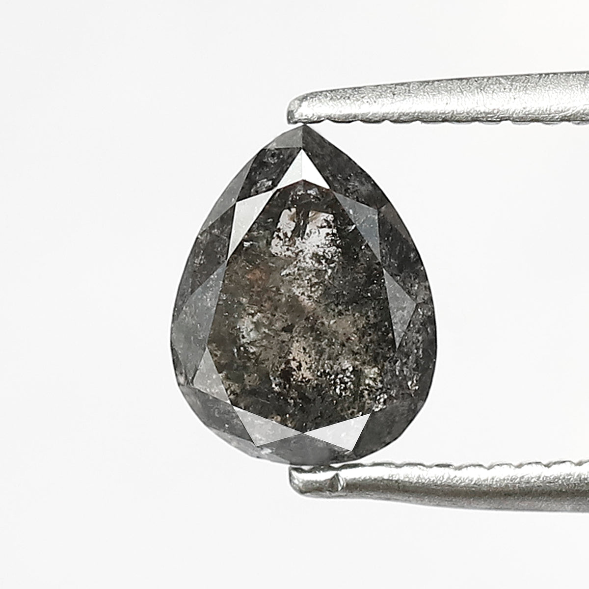 1.18 CT Pear Shape Salt and Pepper Diamond 7 MM  black grey Color Loose Natural Diamond For Wedding Ring