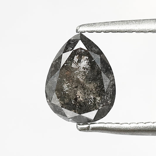 1.18 CT Pear Shape Salt and Pepper Diamond 7 MM  black grey Color Loose Natural Diamond For Wedding Ring